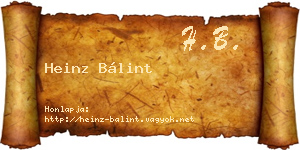 Heinz Bálint névjegykártya